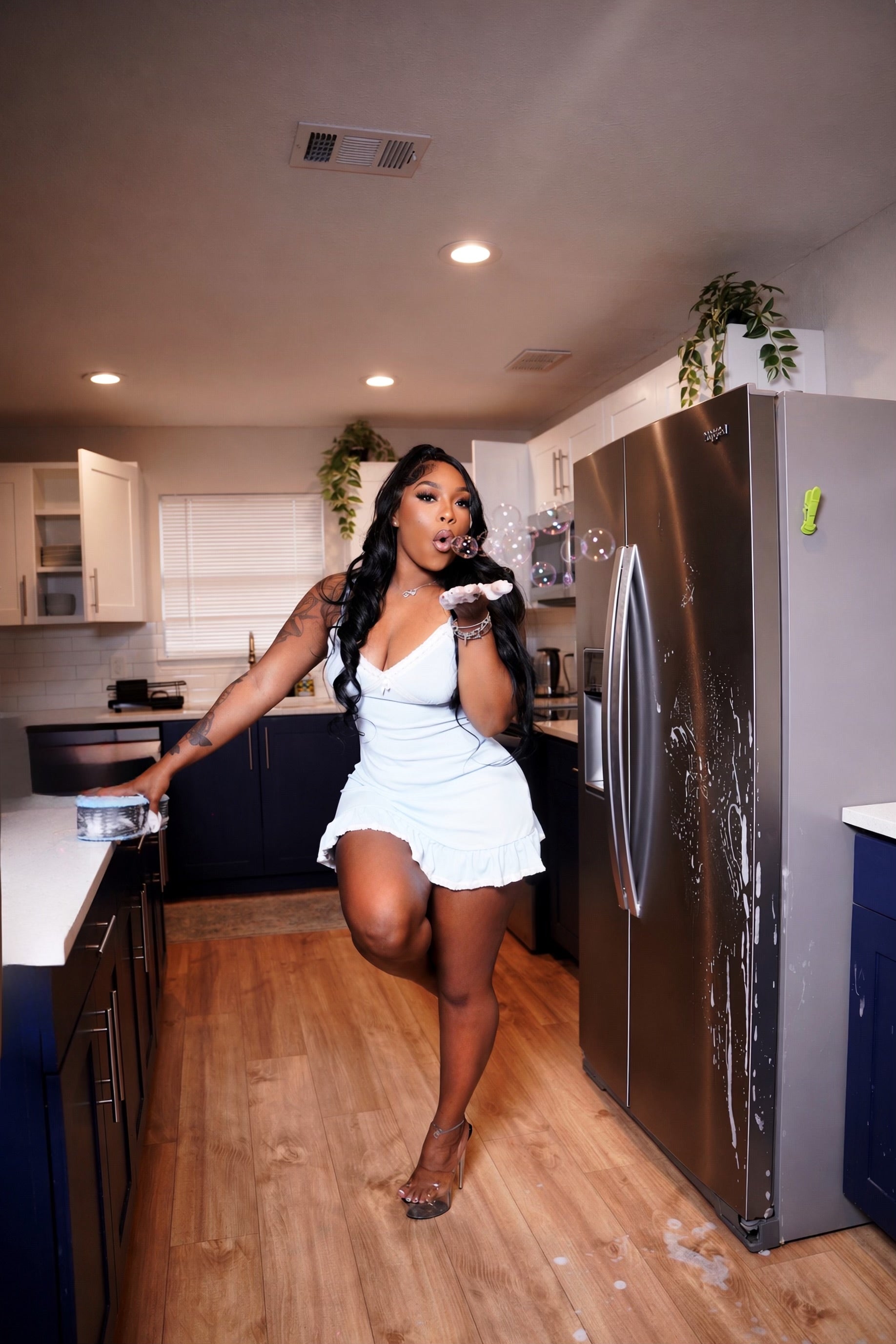 London House Wife Dress - Baby Blue
